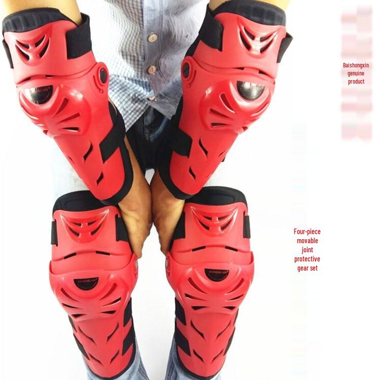 Baishengxin SX014 Motorcycle & Ski Protective Gear: Knee and Elbow Pads Set Knee Pads and Elbow Pads