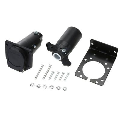 7-Way US RV Boat Truck Trailer Connector Plug+ Socket+ Bracket Set Kit