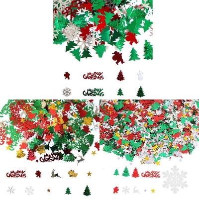 Glittering Plastic Confettis Christmas Tree Snowflake Deer Confettis Festival Holiday Decoration for Home Decoration