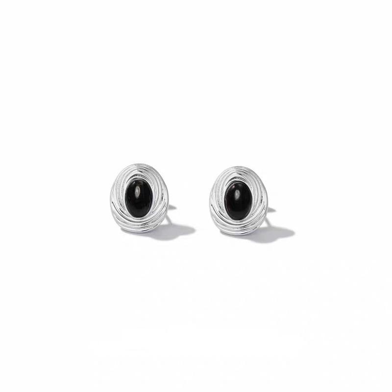 Exquisite Retro Round Hoop Earrings: Copper Alloy Mark Series Studs