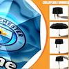 Custom Name Personalized Manchester City FC Print Umbrella, Auto Open Close, 8‑Rib Sturdy Frame, Commute Camping Hiking Use, Birthday Gift