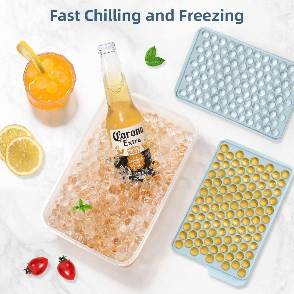 SIlicone Mini Ice Cube Trays Easy Twist Release Free of BPA Ice Block Mold Dishwasher Safe Reusable Round Ice Cube Trays