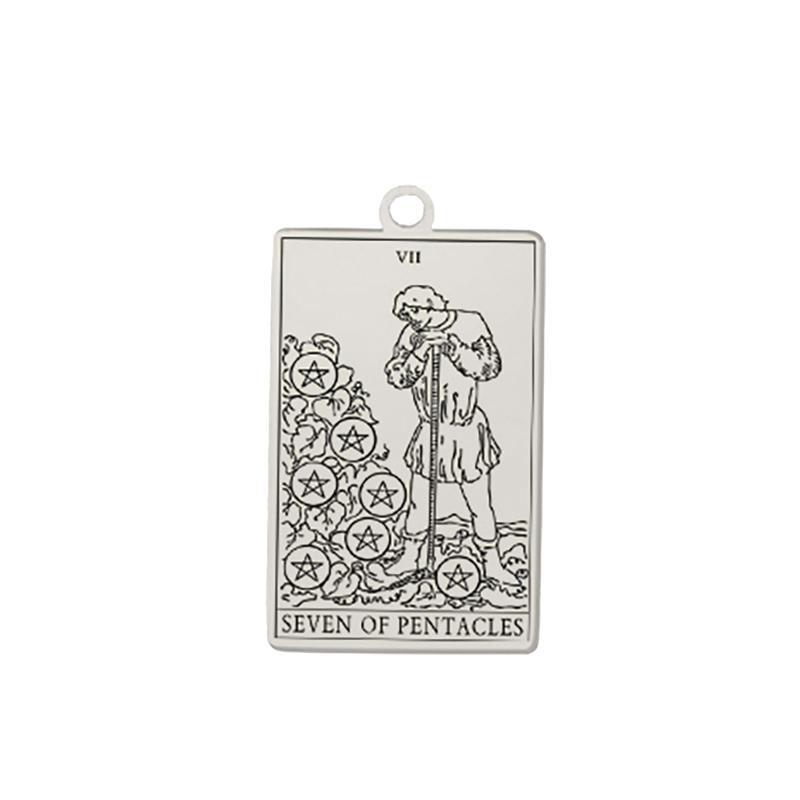 Dawapara Tarot Pendant for Necklaces Earings Suit of Pentacles Spiritual Jewelry Stainless Steel Charms for Jewelry Making