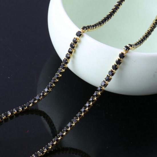 2.1 Yards DIY Bling Crystal Rhinestone Chain Trim Sewing Crafts Decoration Trim