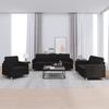 Vidaxl 3-Piece Lounge Set With Cushions, Black, Fabric