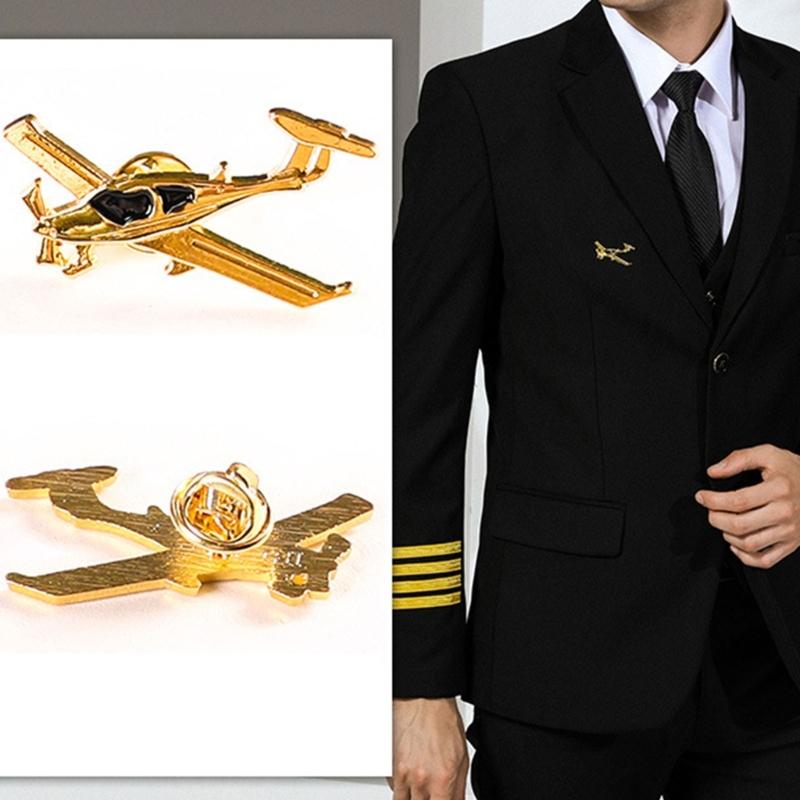 Pilot Badge Captain Chest Badge Aviation Wing Badge Metal Airlines Pin Pilot Badge Pin for Aviation Enthusiasts