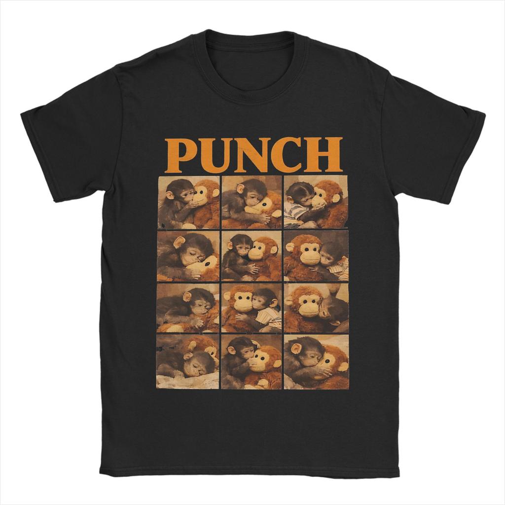 Cute Punch Monkey TShirt Summer  Leisure T Shirts Unisexs Cotton O Neck Plus Size Tees ShortSleeve Vintage Tops