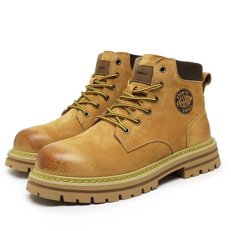 Extra Large Size Men's Shoes Big Yellow Boots British Style High Top Boots Desert Tooling Locomotive Boots
