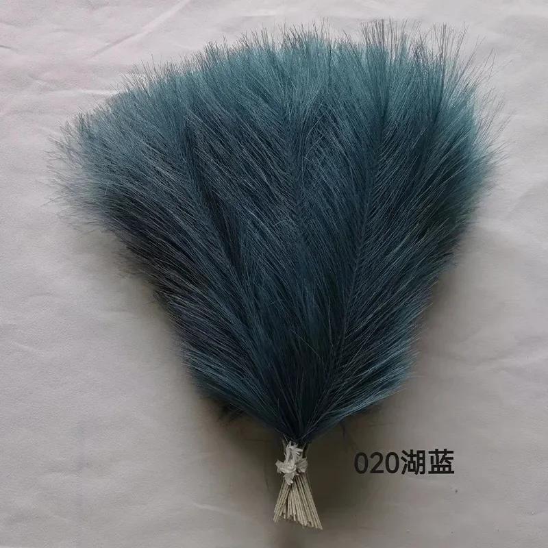 

10/20 шт. Искусственная пампасная трава, имитация перьев, праздничный свадебный реквизит, тростниковые волосы, украшение для дома, цветочная композиция 1PC озеро синий