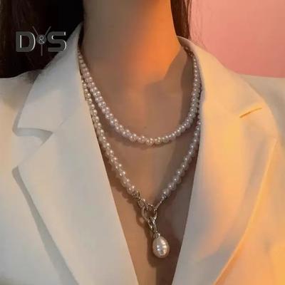 Kadınlar için Uzun Sahte İnci Kolye Yuvarlak Boncuklu Kolye Taklit İnci Elbise Kemeri Bel Zinciri Aksesuarı Günlük Giyim Parti için