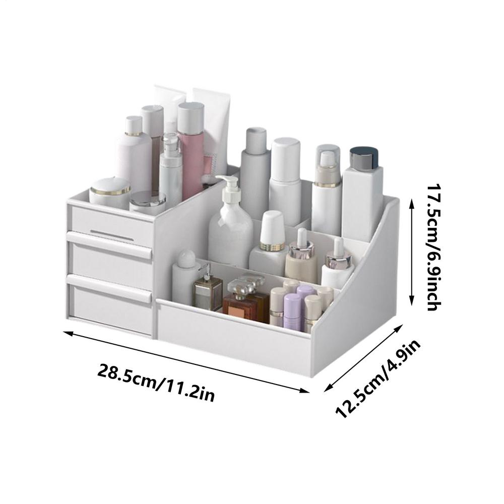 

Makeup Organizer For Vanity Desktop Cosmetic Holder Makeup Organizer Countertop For Perfume Bedroom Desk Bathroom Countertop белый