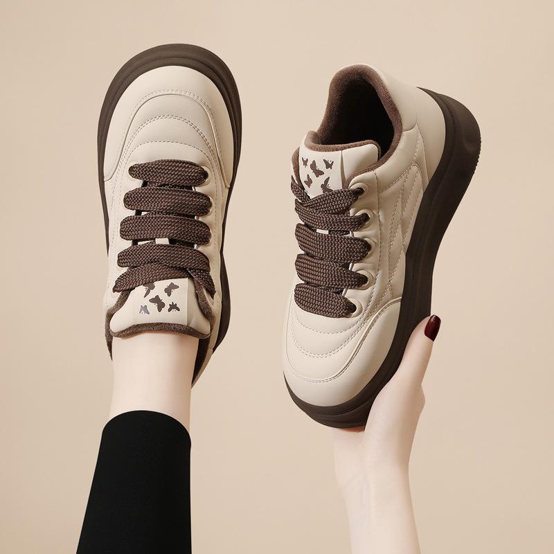 Platform shoes, women's new autumn and winter versatile flat casual sneakers, single shoes, versatile bread shoes