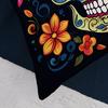 4Pcs Halloween Linen Cushion Cover Trick or Treat Theme Pillowcase Floral Skull Pillow Cover Halloween Party Decoration 2025