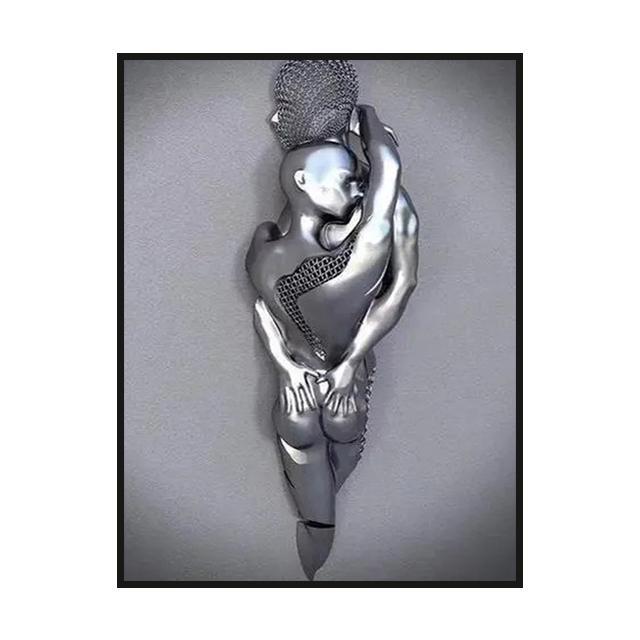 Metal Body Portrait Decoration Mural Romanticism Poster Canvas Painting and Living Room Wall Art Prints for Modern Home Decor No Frame