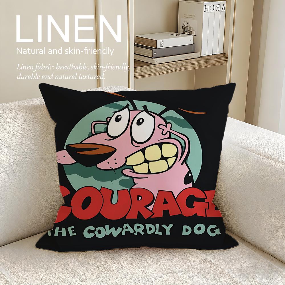 Animation Courage Dog Cushion Cover Pillowcase Set Pcs X X Breathable Washable Sofa Cushion Cover