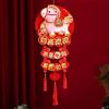 Good Fortune Horse Year Hanging Pendant Bell Hanging Traditional Fu Character Door Ornaments Horse Pattern with Tassel