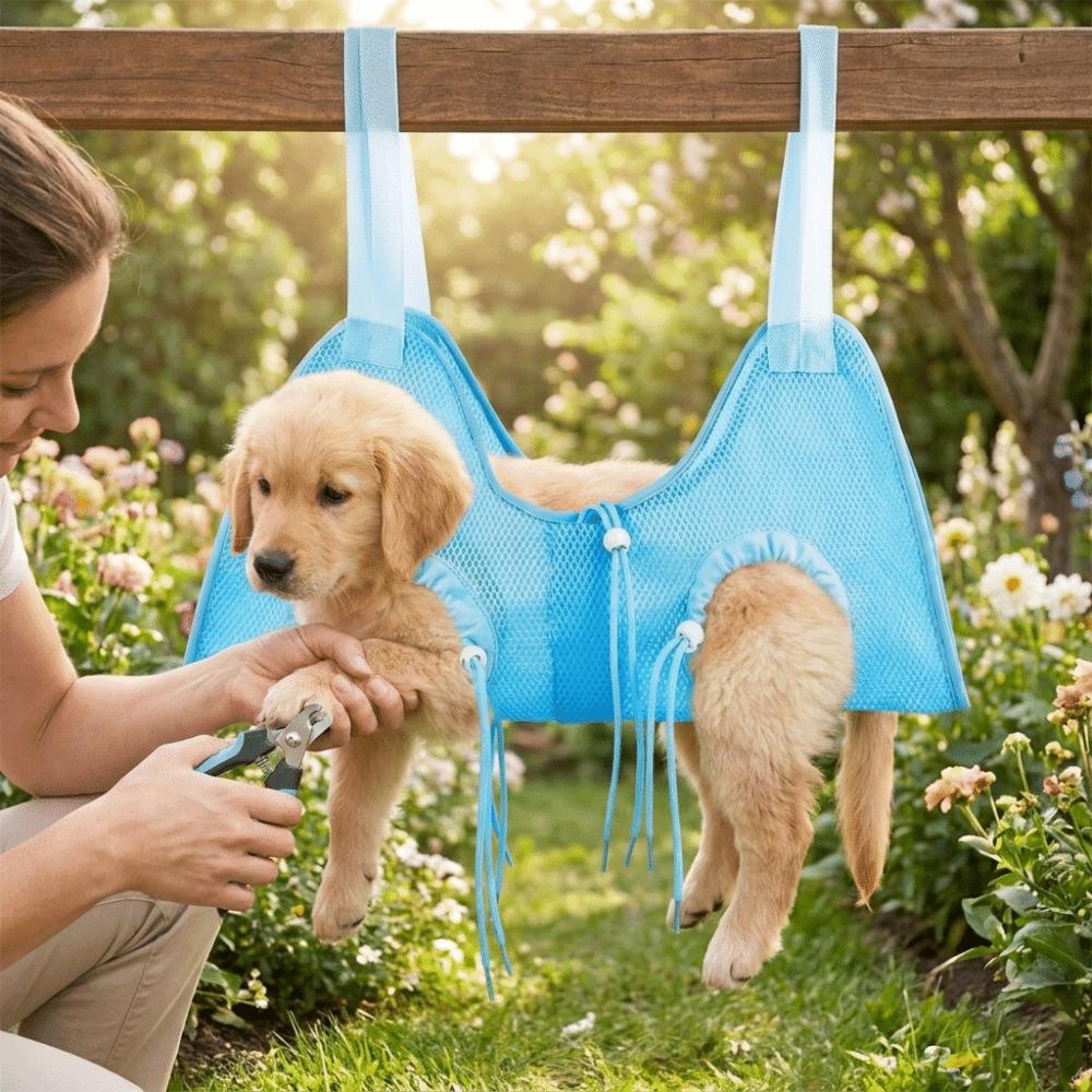 Anti-Scratch Pet Grooming Hammock Adjustable Nail Trimming Sling Pet Bath Hammock  Small Cats