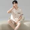 Ice Silk Pajamas Couple 1011 New Summer Thin Short-sleeved Shorts Can Be Worn Outside a Man's and a Woman's Pajamas Loungewear