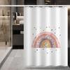 1Pc Modern Creative Door Curtain Punch-Free Bathroom Curtain Shower Abstract Oil Painting Waterproof Canvas Partition Curtain