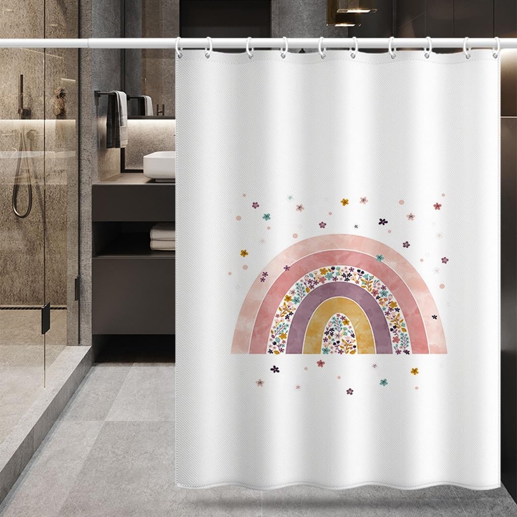 1Pc Modern Creative Door Curtain Punch-Free Bathroom Curtain Shower Abstract Oil Painting Waterproof Canvas Partition Curtain