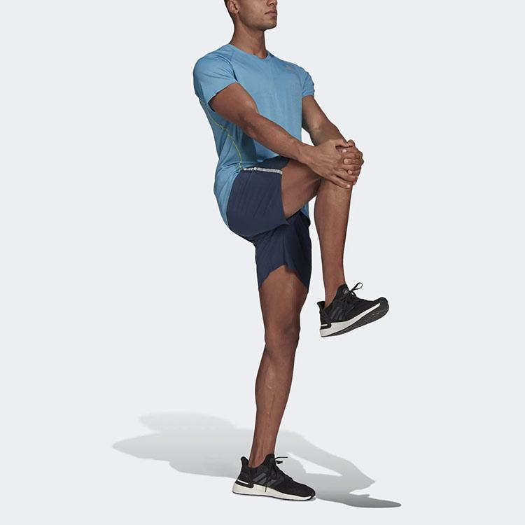 Adidas Adi Runner Tee Training Sports Crew Neck Short Sleeve T-Shirt Men Tops Blue GJ9886