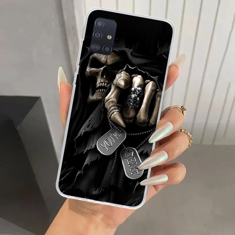 Grim Reaper Skull Skeleton Phone Case for Samsung Galaxy A52 A32 A22 A12 A02S A50S A30S A10S Note 20 Ultra 10 Plus S10 A31 A20 A