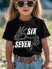 2026 67t Childrens Fun Number Summer ShortSleeve TShirt Cotton Loose and Comfortable Top Street Fashion Casual Stylish