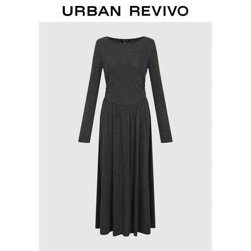 

UR Women s Simple Pleated Waist Spliced Dress L