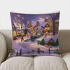 Home Decor Snowy Village Nighttime Decorative Throw Pillow Pattern Cushion Cover Suitable For Sofa Bedroom Car Pillow Cover