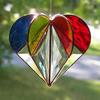 Bunter Herz-Sonnenfänger 3D Facettiertes Herz Hängeornament Buntglas Regenbogenmacher Fensterdekoration für Zuhause Büro Balkon Auto