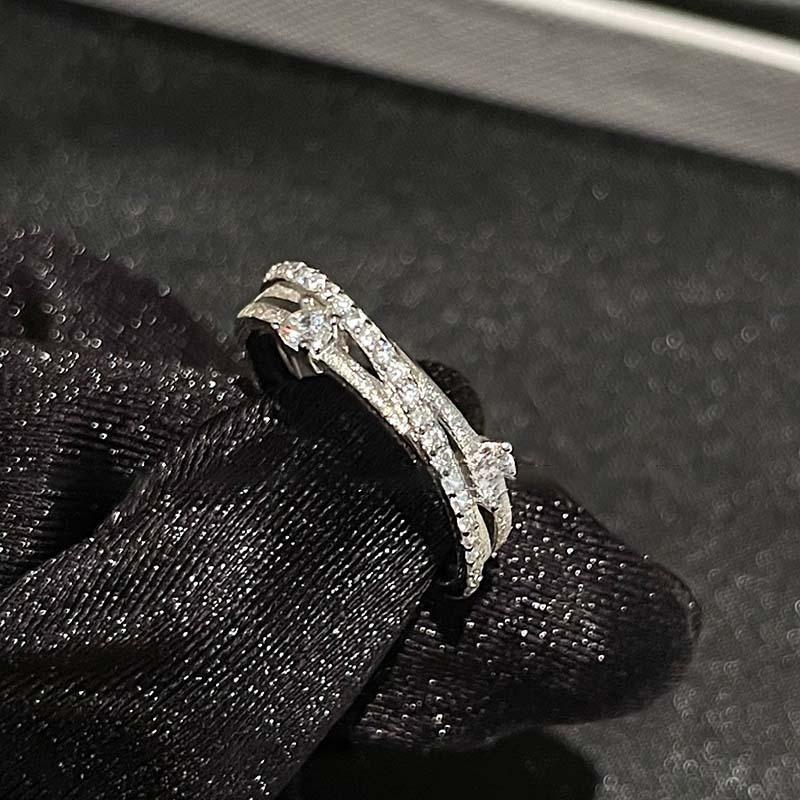 

Трехслойное кольцо с микроотверстиями в виде перекрещенных квадратов, парное кольцо для пары, кольцо на указательный палец, модные холодные украшения для женщин