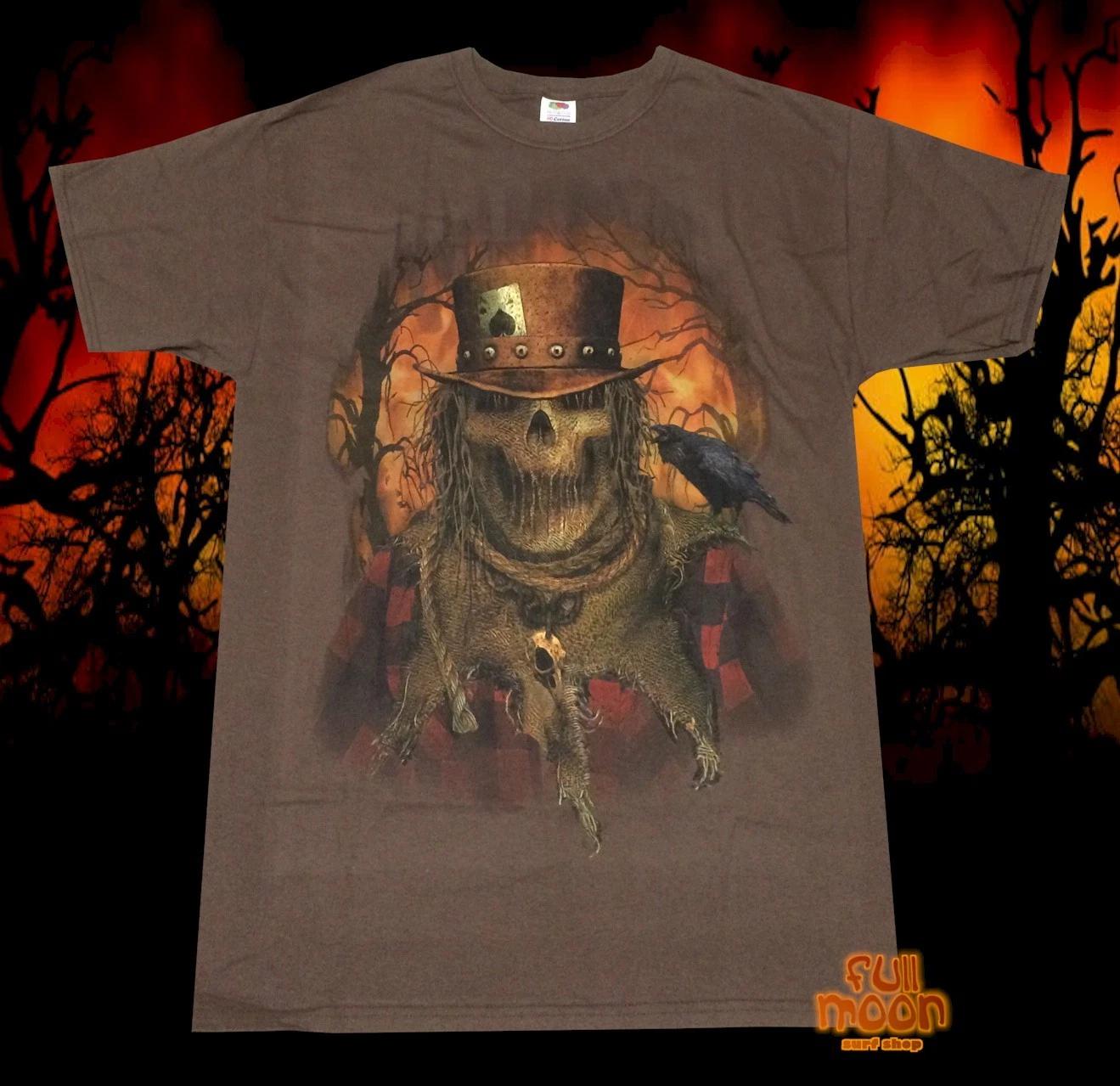 New Scarecrow Halloween Scare Crow Mens Brown T-Shirt M