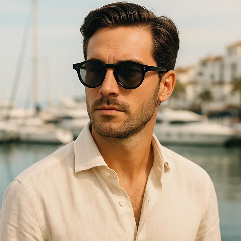 Retro Circular Style Eyewear With Uv400 Coating For Cycling And Travel Casual Fashion Accessory