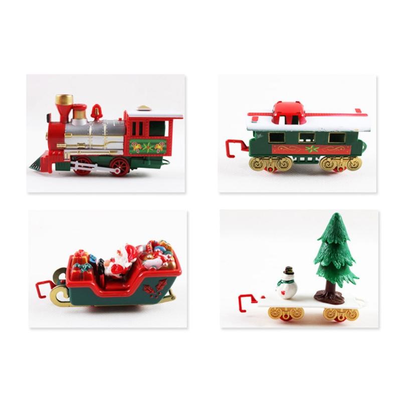 Electric Train Set Safe Realistic Railway Train Christmas Battery-Powered Santa Claus Train Toys Ornaments for Kids Gift