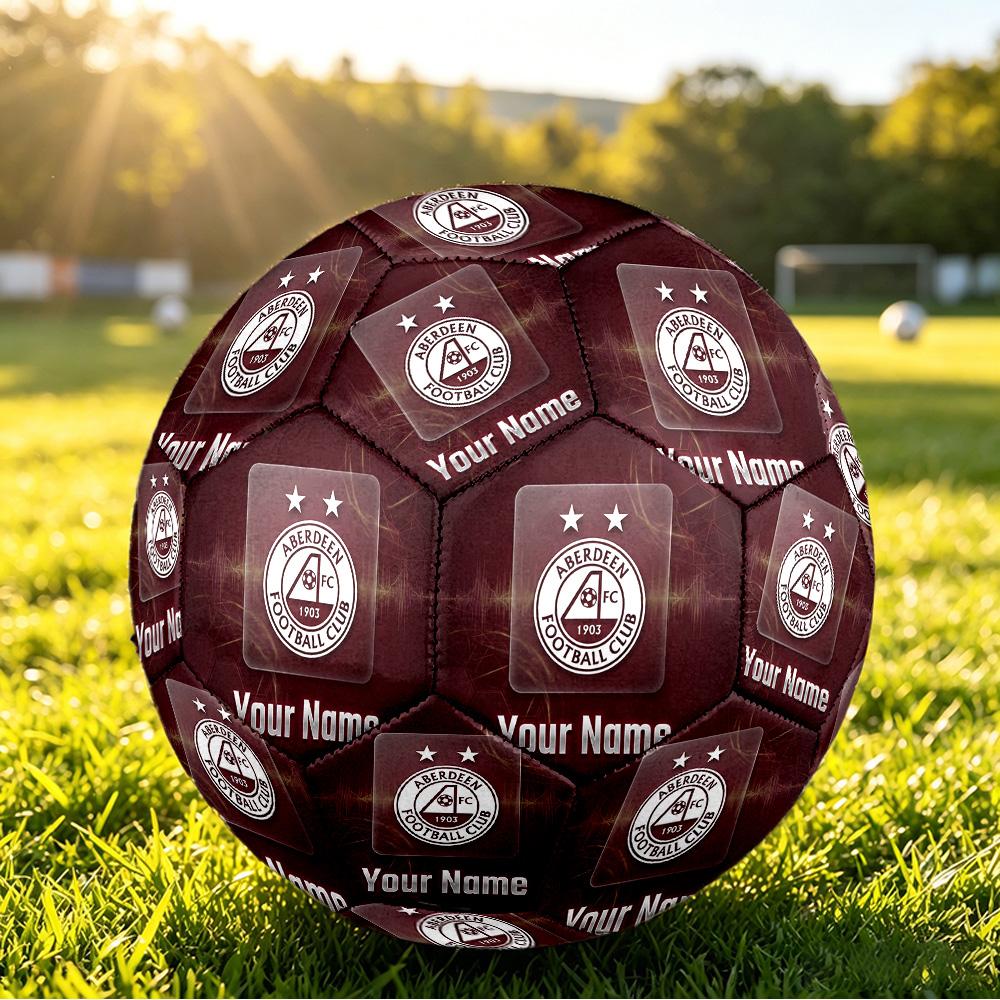 Personalized Size 5 Football Aberdeen FC Pattern Outdoor Game Sports Ball Gift