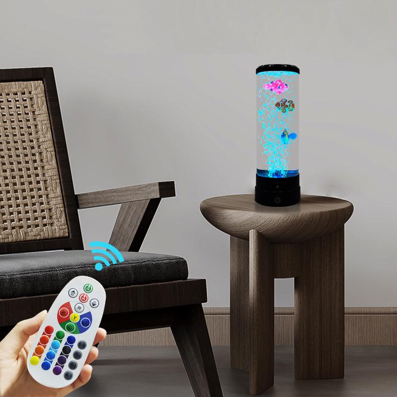 Creative LED Jellyfish Light - Cylindrical USB Plug-in with Color-Changing Atmosphere for Nighttime Illumination