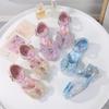 New Summer Girls' Sandals with Soft Soles, Closed-Toe Princess Shoes, Rhinestone Children's Shoes, Girls' Crystal Shoes