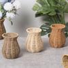 Minimalistische Dekorationsvase in Rattan-Optik, Rattan-Vase für Hochzeits- und Event-Tischdekorationen Pflanzenvase, Blumenarrangement