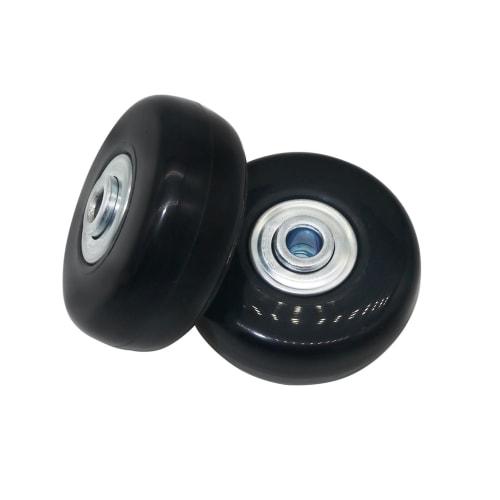 Stille Hjul-serien: Erstatningshjulsett for kofferter, handlevogner, kabinvesker osv., DIY-reparasjonssett (50 mm diameter, 4 stk), Svart