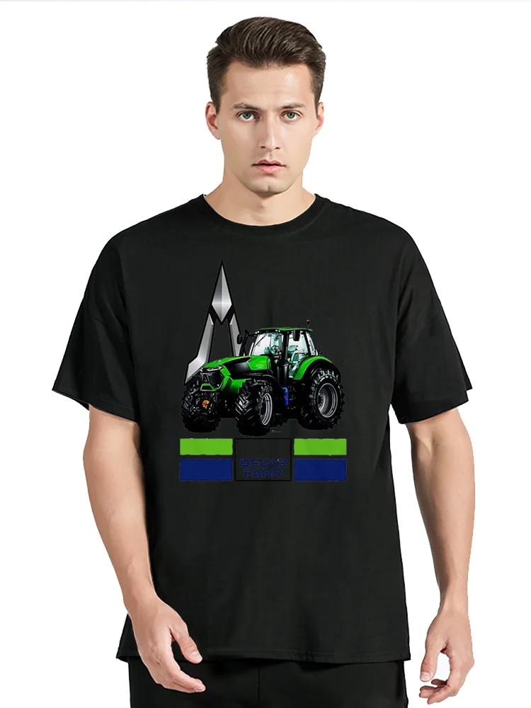 Deutz Fahr Trattore Maglietta da Uomo Estate Girocollo Maglietta in Cotone Hip Hop T-shirt Abbigliamento Top Oversize