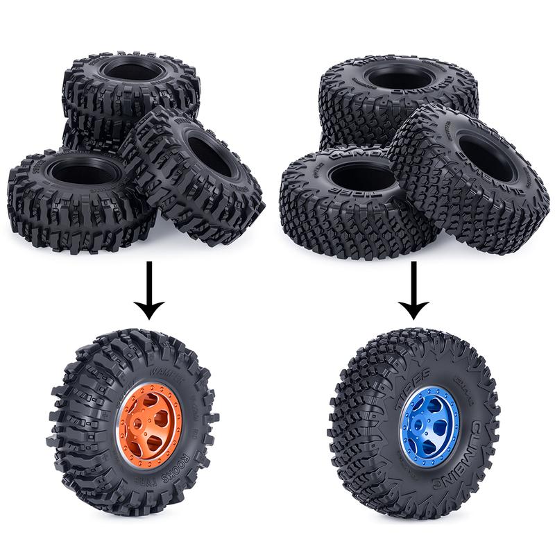 1.0 Inch Sticky Soft RC Crawler Tires for 1/24 1/18 Scale High Clearance Upgrade Fits Axial SCX24 FMS FCX24 FCX18 Traxxas TRX4M