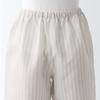 MUJI Natural Lyocell Linen Pajamas FDB06A3S Light Gray Stripe M Cool-to-the-touch Short-sleeve Women's