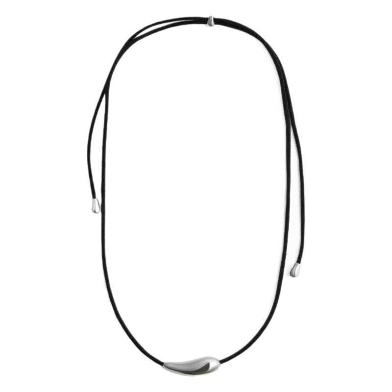 Многослойное ожерелье на ключицы из вощеного шнура: Мода Осень/Зима - Корейский Простой Темперамент, Холодный Стиль для Женщин