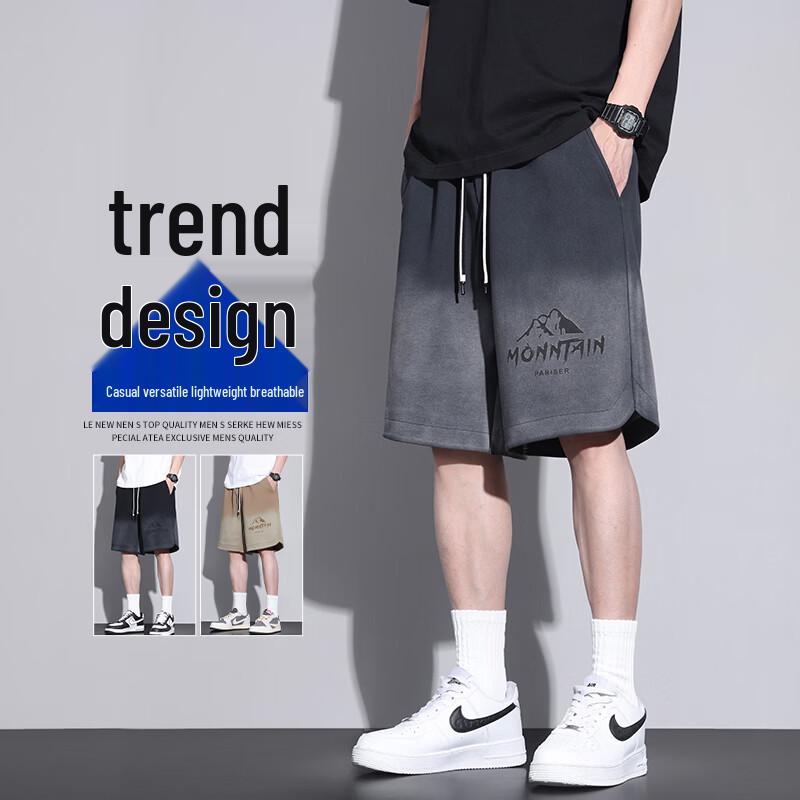 MEDE Men s Mountain Print Casual Drawstring Shorts 2XL