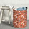 Laundry Collector Chicken Happy In Deep Orange Foldable Laundry Basket Home Organizer Children Washing Basket Home Organizer