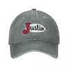Awesome Art Justin Boots Edition Design Baseball Caps Washed Denim Hats Outdoor Adjustable Casquette Sports Baseball Cowboy Hat