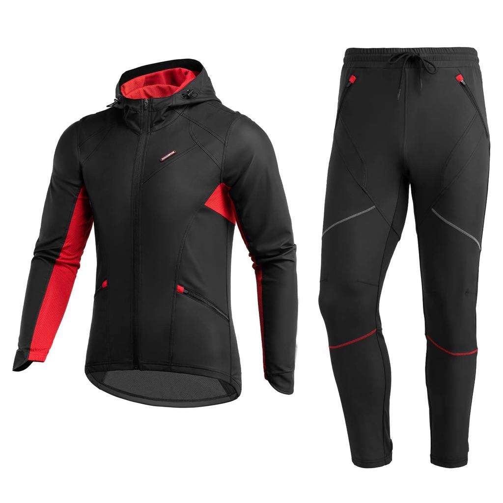 ROCKBROS Langarm-Radjacke und Freizeit-Trikot Größe 3XL für Herren, Herbst-/Winter-Set, winddicht, kältebeständig, wasserabweisend