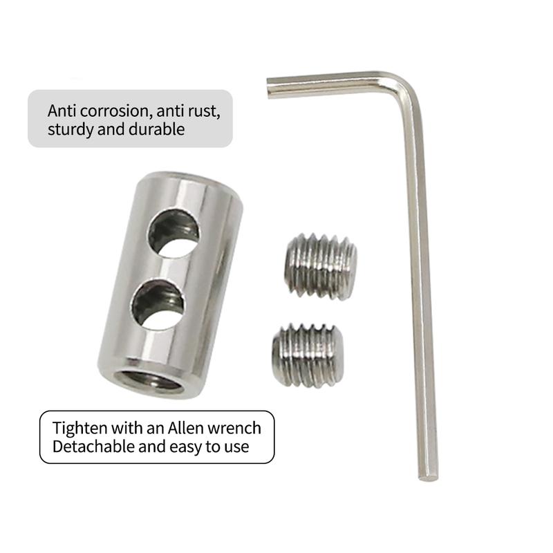 1-4mm Adjustable Steel Wire Rope Buckle Clamp for DIY Lamp Hanging Clamps Telescopic Double Hole Thread Locker Clamps
