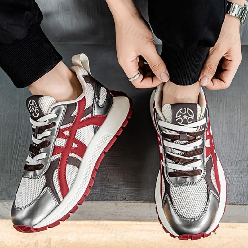 Fashion Men's Shoes 2025 Summer Mesh Breathable Casual Sneakers Versatile Thick Soled Comfortable Fashion Trend Non slip Chunky sneakers