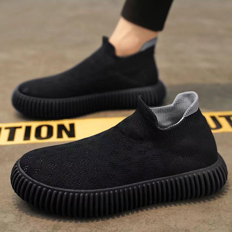 Breathable Black Slip-ons Tennis Spring Autumn Lightweight Sneakers Male Leisure Mesh Chunky Men's Vulcanize Shoes Common New In